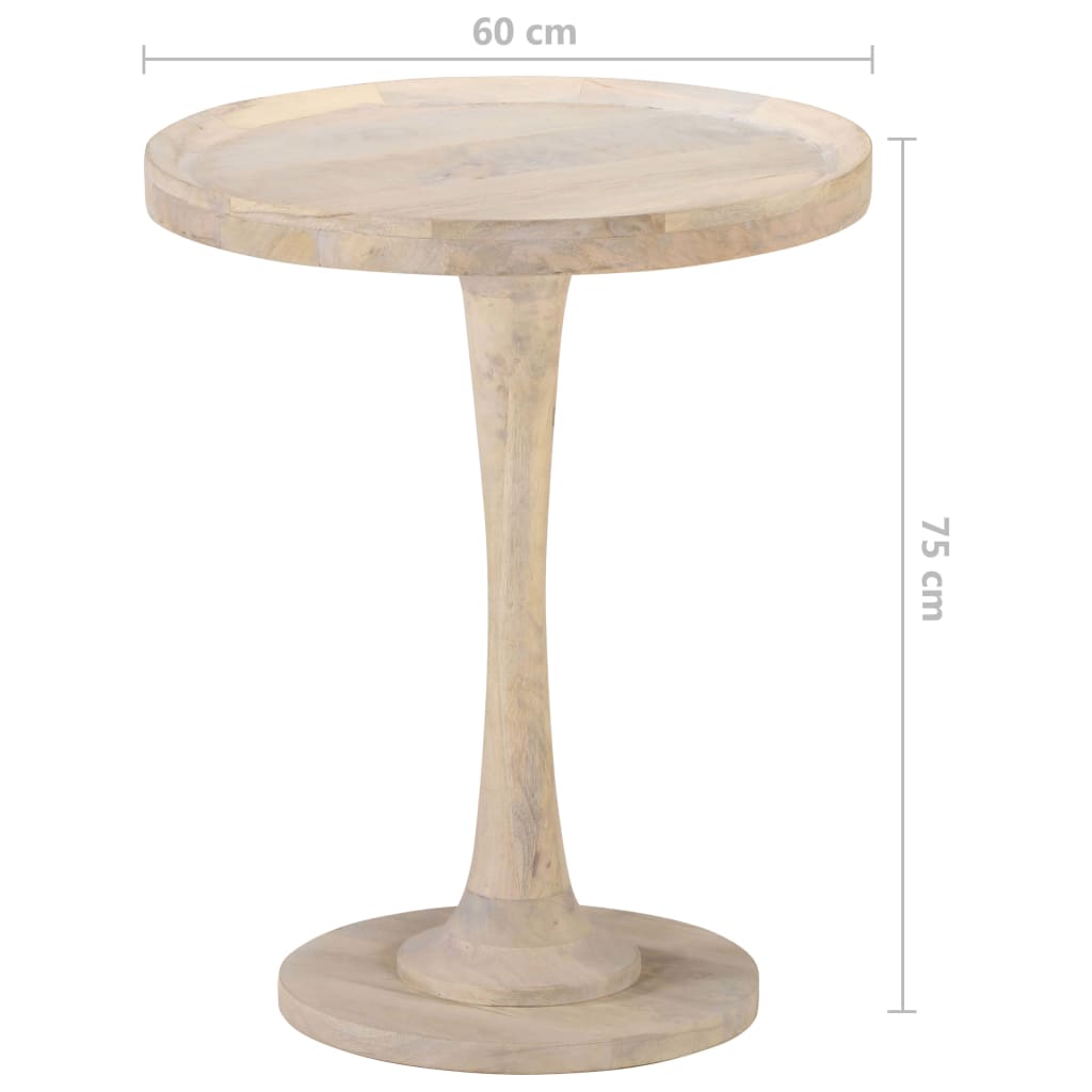 Mesa Auxiliar De Madera Maciza De Mango Ø60x75 Cm_2
