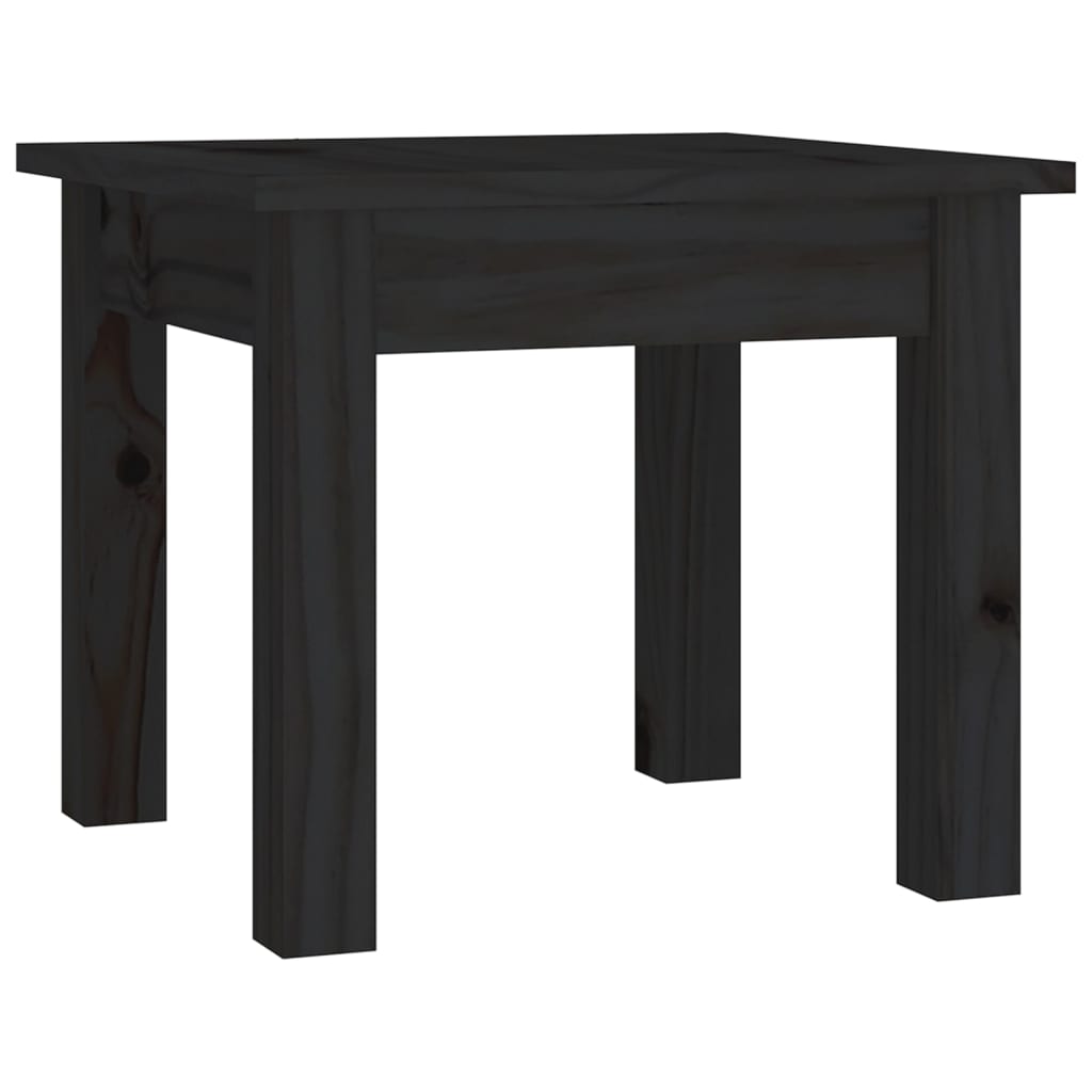 Mesa De Centro De Madera Maciza De Pino Negro 35x35x30 Cm_0