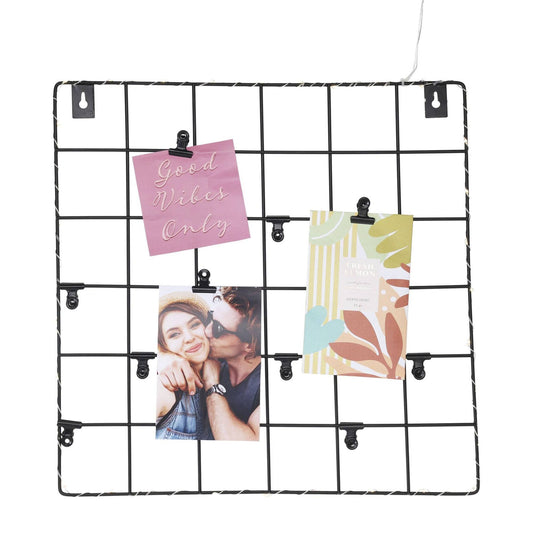 Well Home Estante De Pared Para Cuadros Con Led En Metal Negro 36x36x2cm_0
