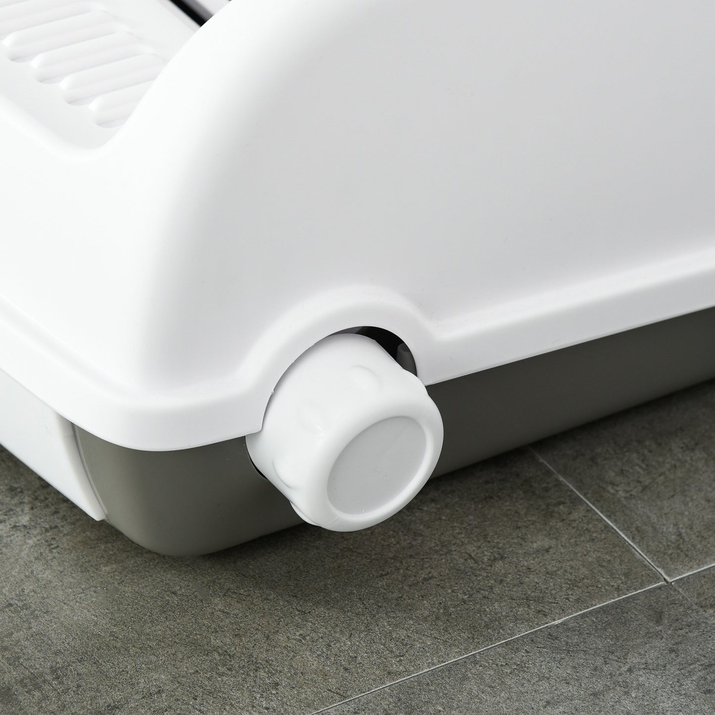 Pawhut Bandeja Higiénica Arenero Para Gatos Con Botón 62x46,5x19,5 Cm Blanco_3