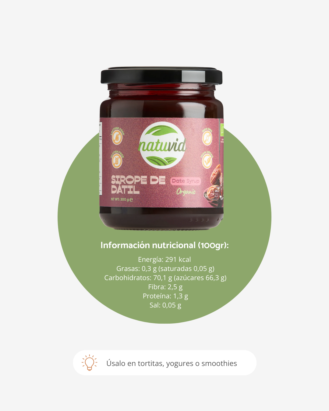 Sirope de Dátil BIO Natuvid 300g – 100% Natural – Endulzante Saludable – Sin Gluten, Sin Lactosa – Vegano_4