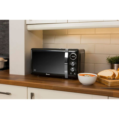 Swan Retro Microondas Digital 20l, 5 Niveles De Potencia, Descongelación, Temporizador 60 Min, Sm22030lbneu, Negro_3
