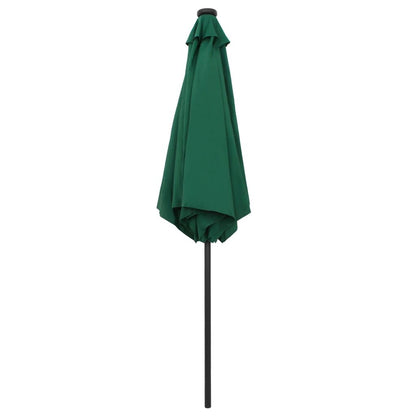 Vidaxl Sombrilla De Jardín Con Luces Led Palo De Aluminio Verde 270 Cm_3