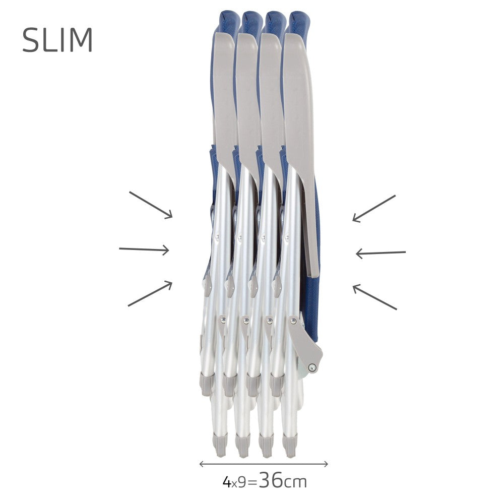 Silla De Playa Baja Multiposición Plegado Slim Azul Aktive_2
