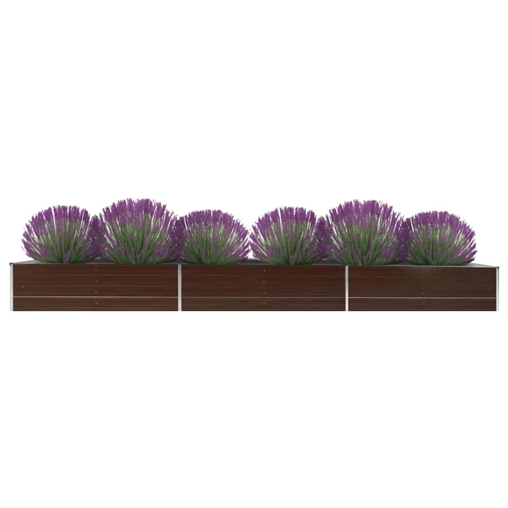 Arriate De Jardín De Acero Galvanizado Marrón 480x80x45 Cm_1