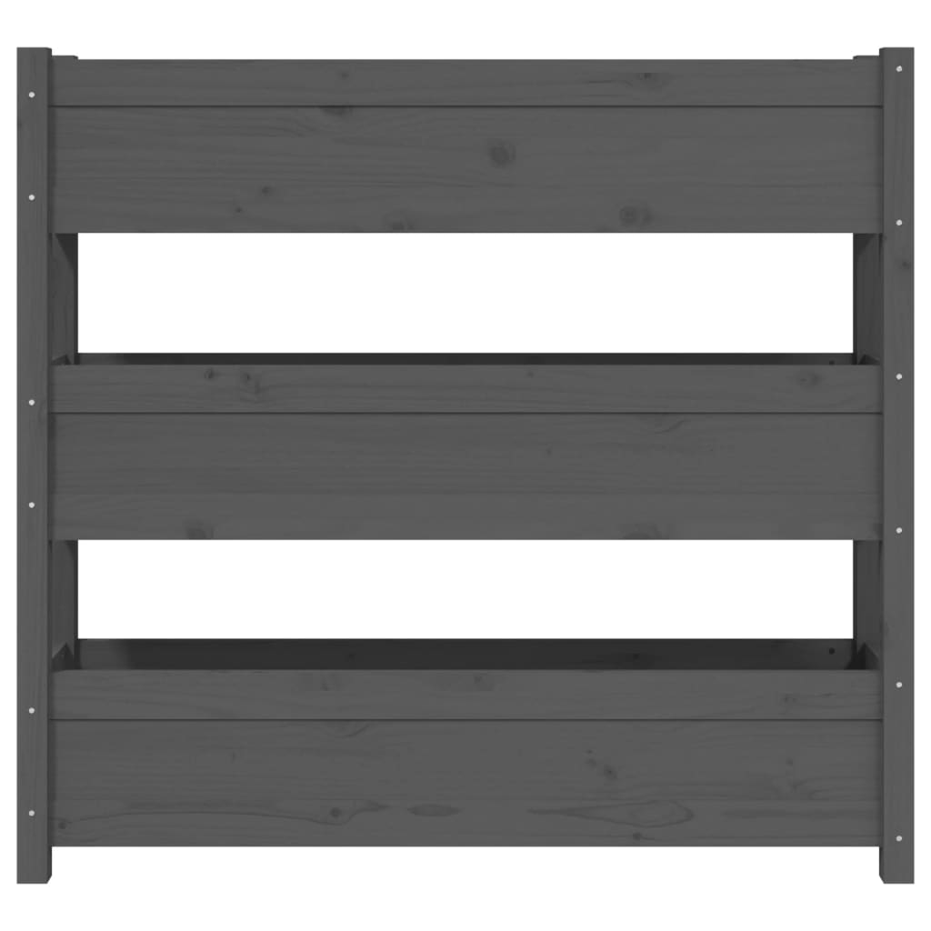 Jardinera De Madera Maciza De Pino Gris 112x25x104,5 Cm_4