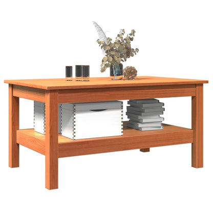 Mesa De Centro Madera Maciza De Pino Marrón Cera 80x50x40 Cm_2