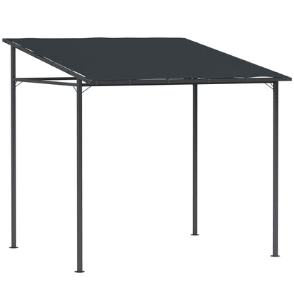 Outsunny Pérgola De Pared 2,4x2,4 M Con Techo Inclinado Protección Uv 30+ Gris_0