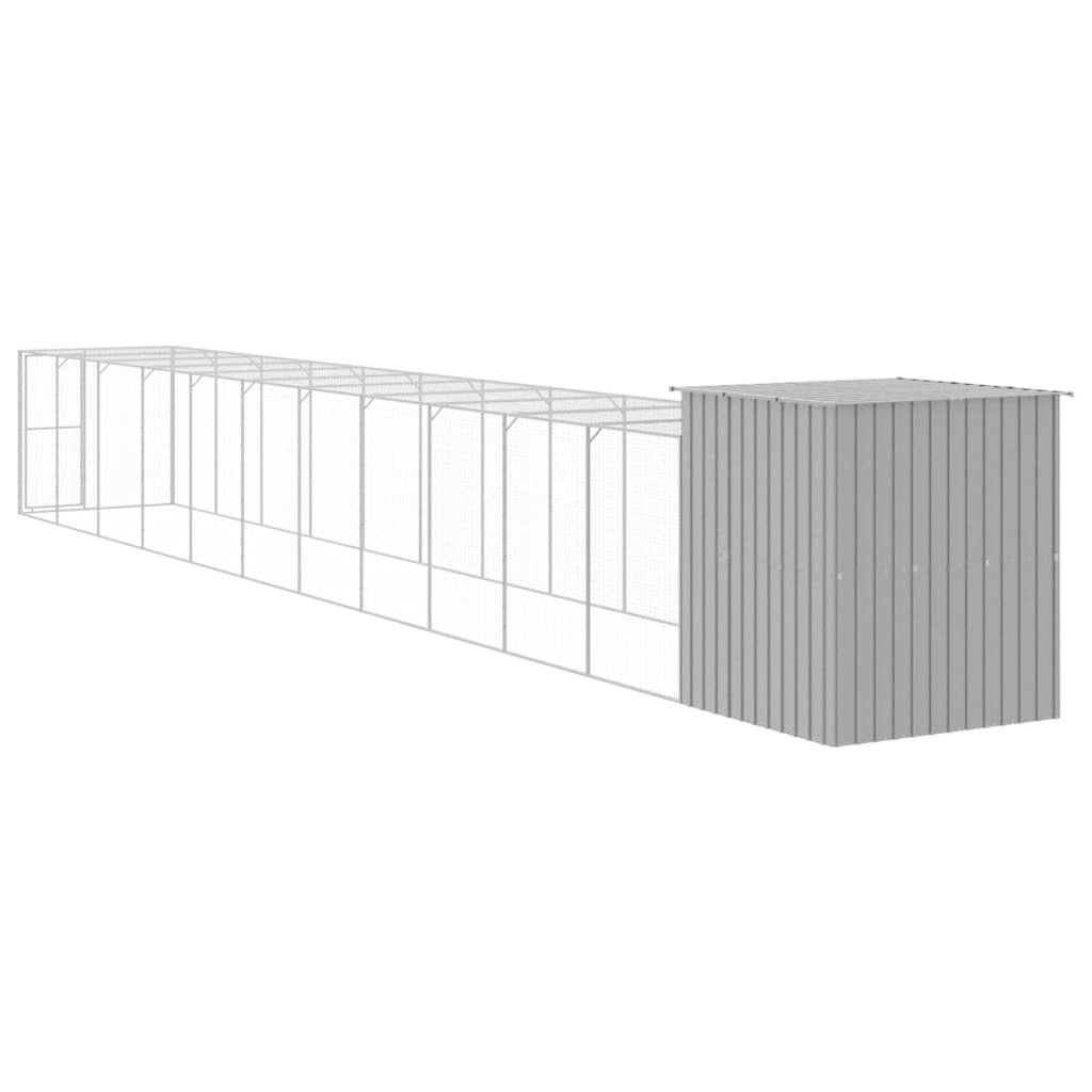 Vidaxl Gallinero Y Corral Acero Galvanizado Gris Claro 165x1271x181 Cm_4