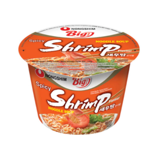 Taza de Fideos Instantáneos, gambas Nong Shim Bote grande 115 g