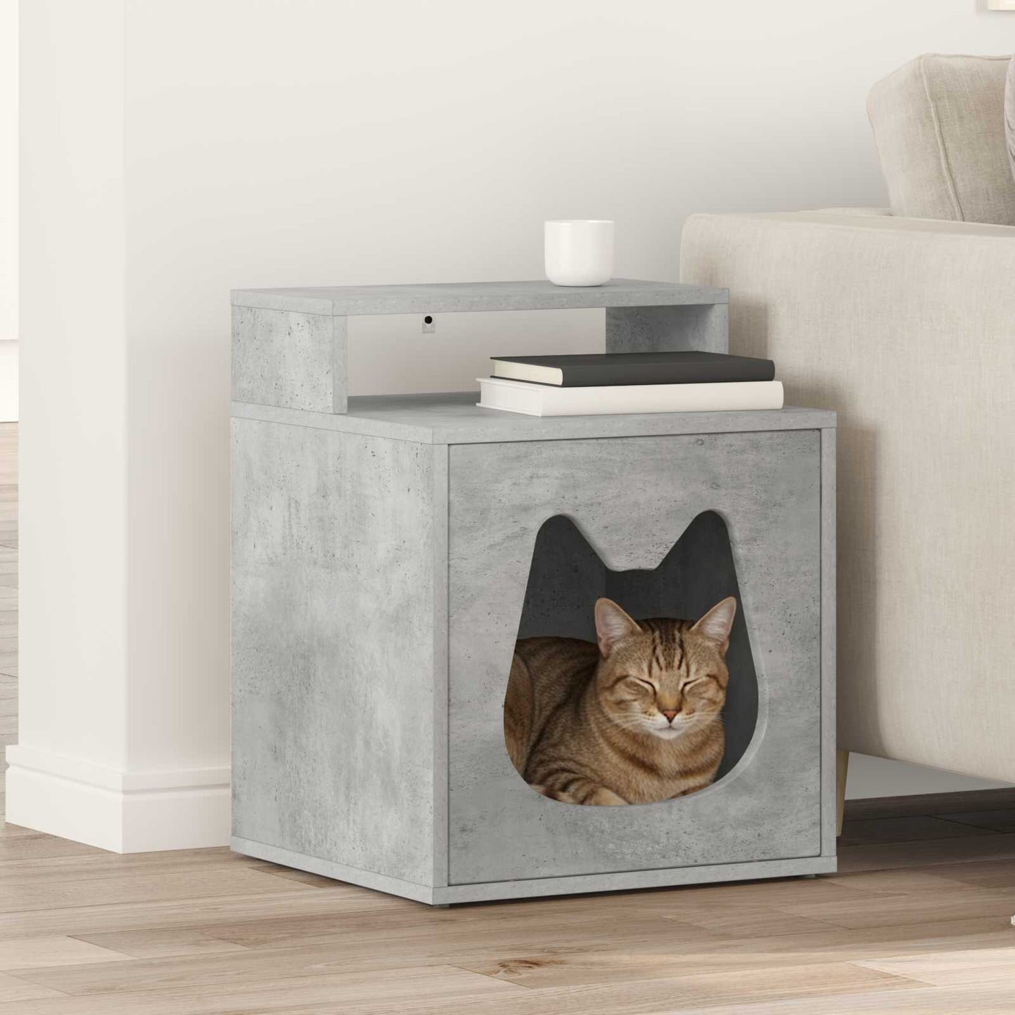 Casa Para Gatos Concreto 42,5 X 40 X 53,5 Cm_1