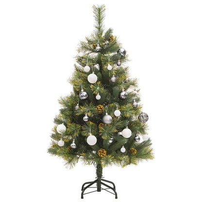 Vidaxl Árbol Navidad Artificial Con Bisagras 150 Led Y Bolas 120 Cm_3