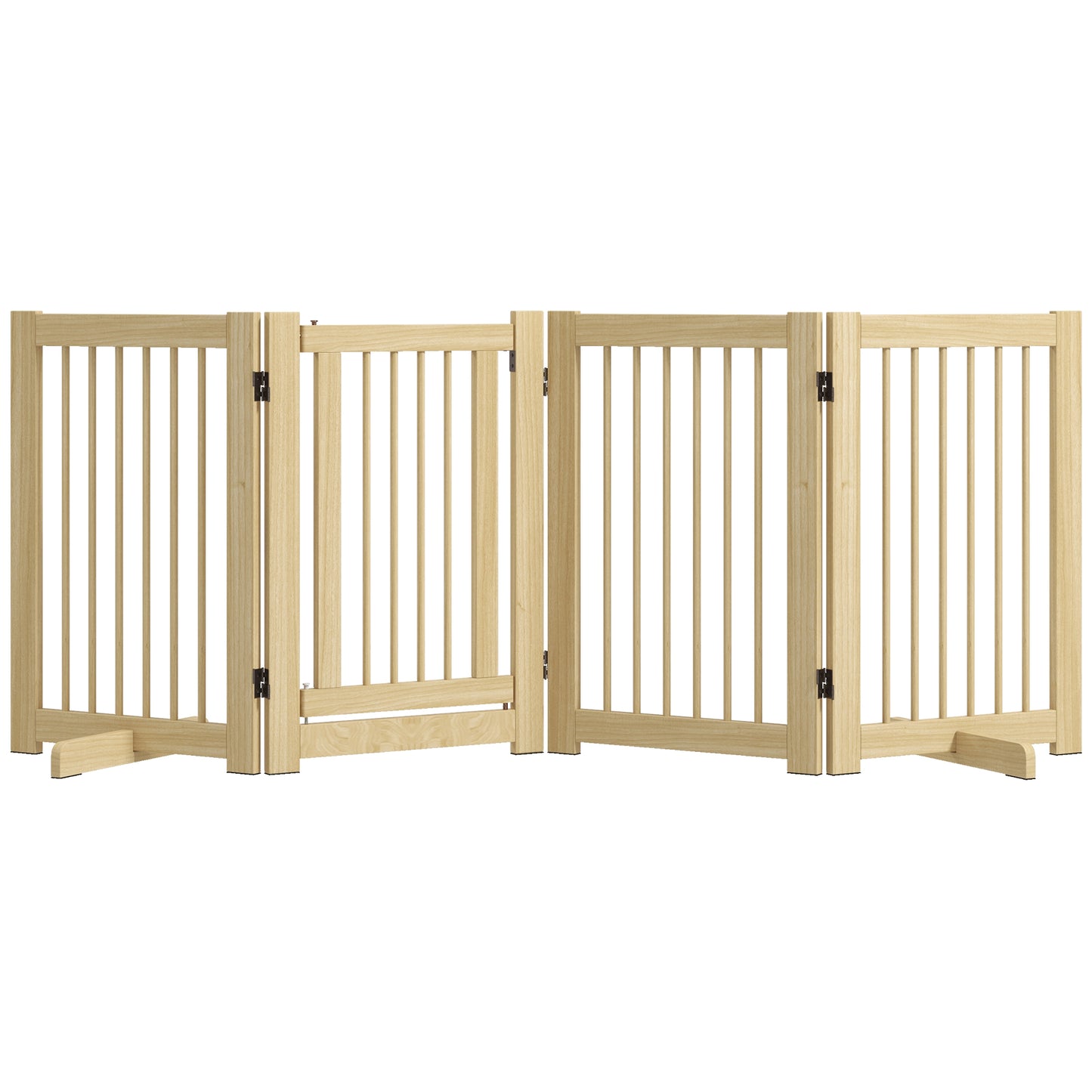 Pawhut Barrera De Seguridad Para Perros De Madera Plegable Con Soporte De Pie_0