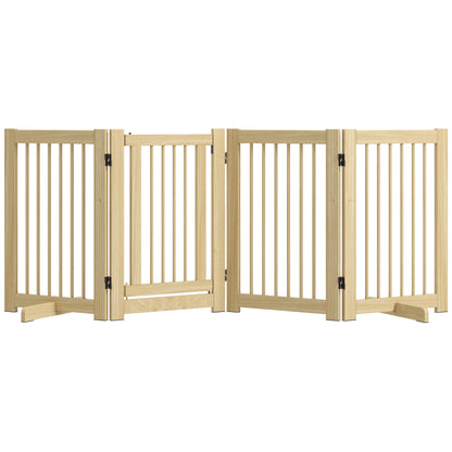 Pawhut Barrera De Seguridad Para Perros De Madera Plegable Con Soporte De Pie_0