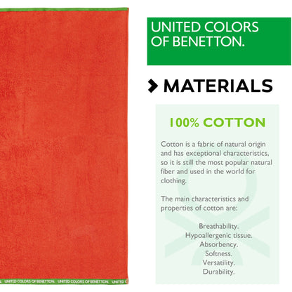 Toalla De Playa 90x160cm 380gsm 100% Algodón Velour Rojo Rainbow