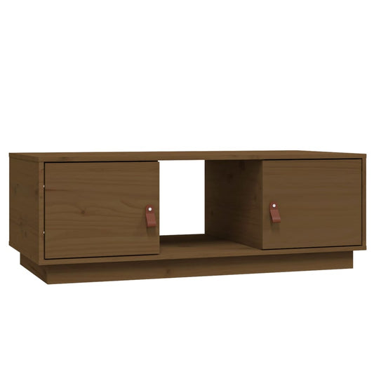 Mesa De Centro Madera Maciza De Pino Marrón Miel 100x50x35 Cm_0