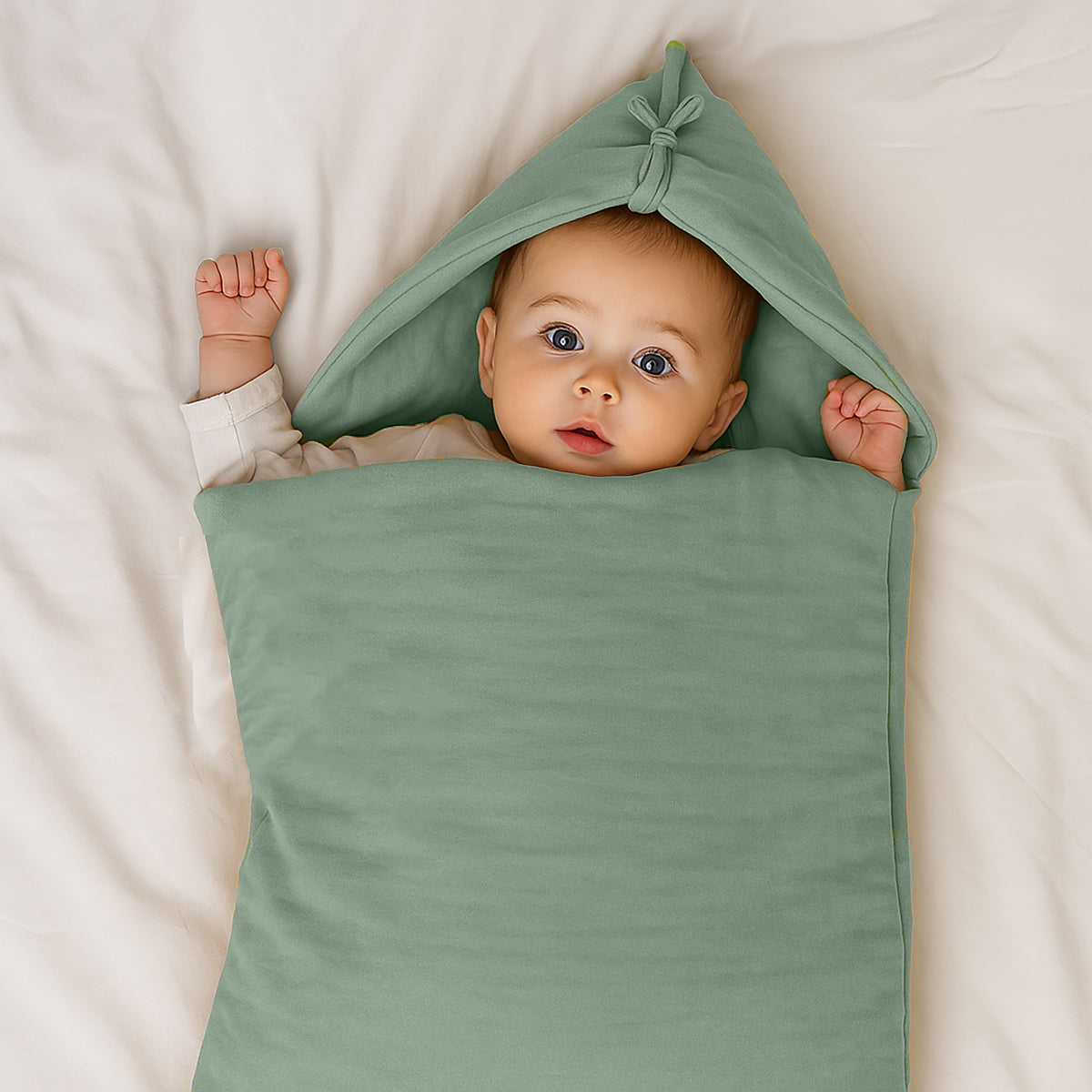 Nido De Bebé  En Algodón Bio Verde