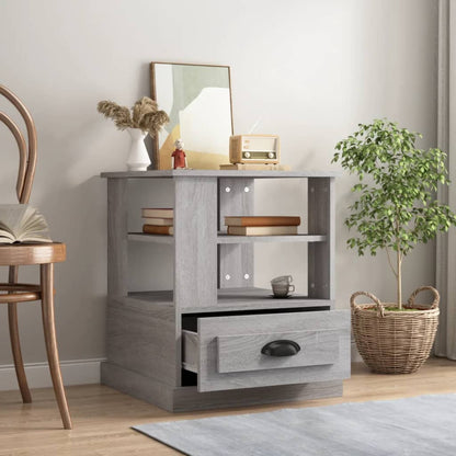 Mesa Auxiliar Madera Contrachapada Gris Sonoma 50x50x60 Cm_1