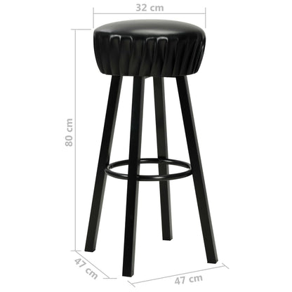 Taburetes De Cocina 2 Unidades Cuero Sintético Negro_4