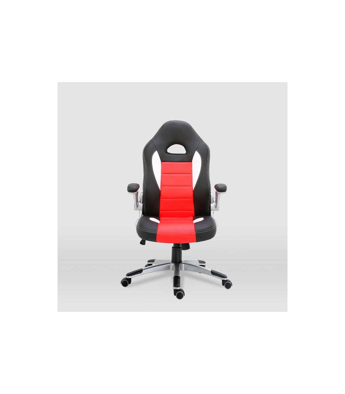 Silla De Escritorio Victoria En Negro Y Rojo. Alto: 112-120, Ancho: 70, Fondo: 51_1