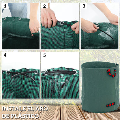 Bolsas De Residuos Outsunny Pp Verde 67x67x76 Cm_5
