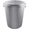 Cubo De Basura / Papelera Polivalente Con Tapa Cerrable, Muy Grande, Plástico Resistente (pp), 50 L, Mats, Plateado