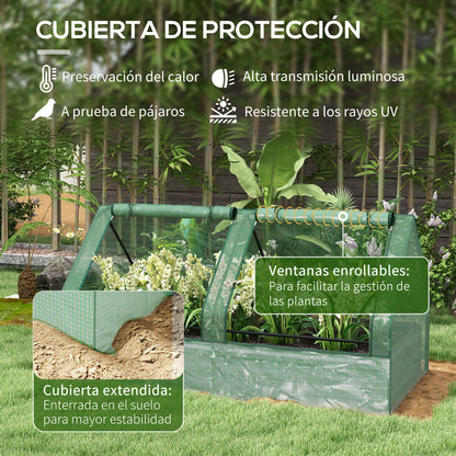 Jardinera Con Invernadero Outsunny Acero Galvanizado, Pe Verde Y Gris 185x95x92 Cm_4