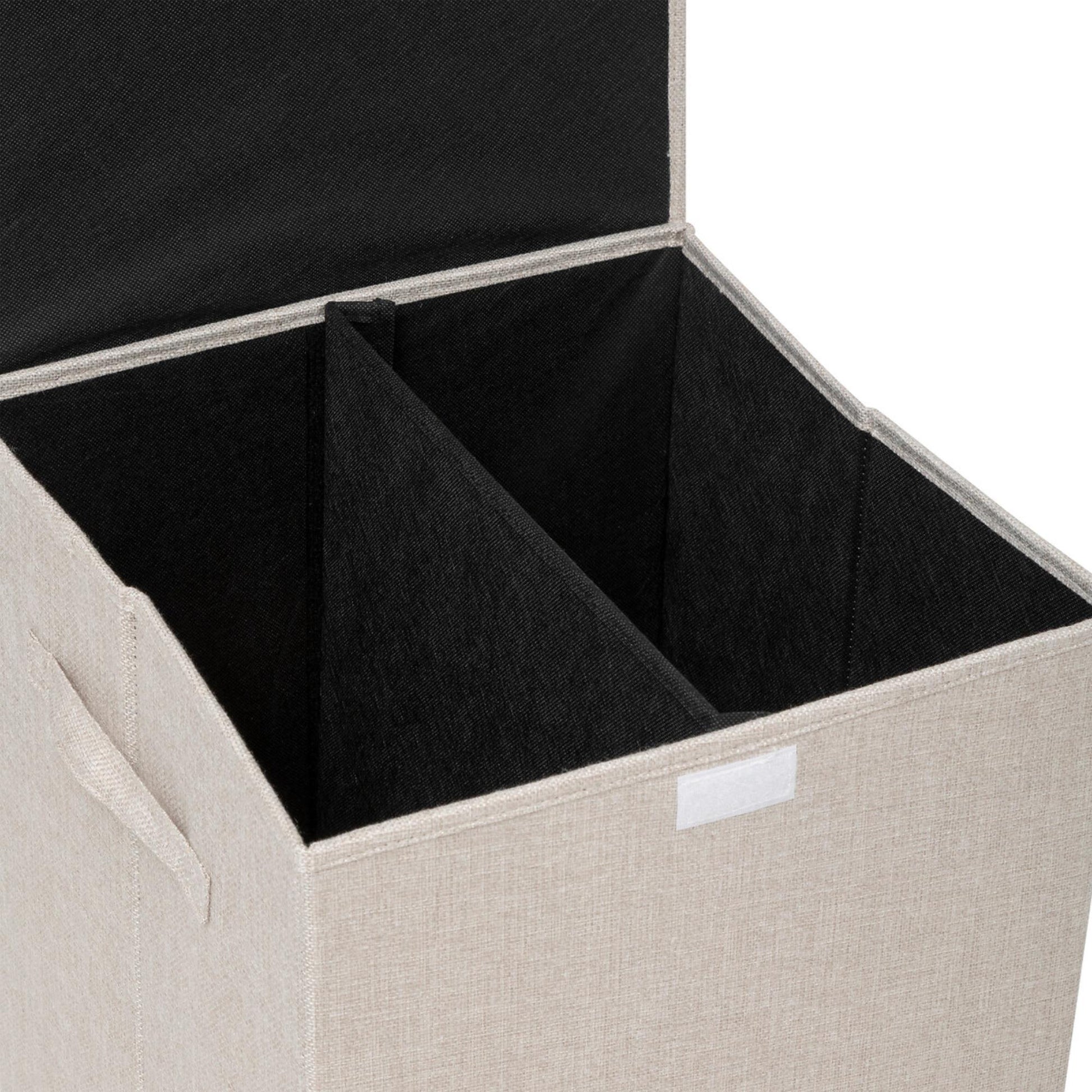 Cesta De Ropa Colors 74l Mdf Y Poliéster Beige Lino_3