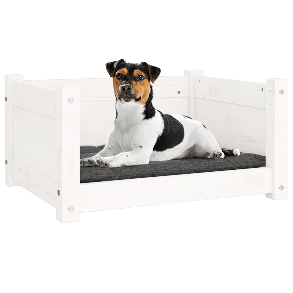 Cama Para Perros Madera Maciza De Pino Blanco 55,5x45,5x28 Cm / Vetonek_4