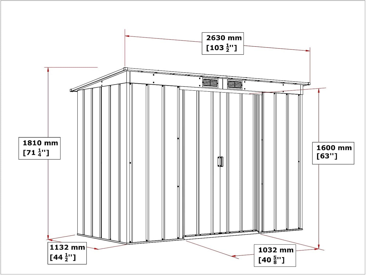 Duramax - Caseta Jardín - Eco Pent Roof 8x4 - Metal  - Color Gris Antracita_3