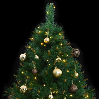 Vidaxl Árbol Navidad Artificial Con Bisagras 150 Led Y Bolas 120 Cm_1