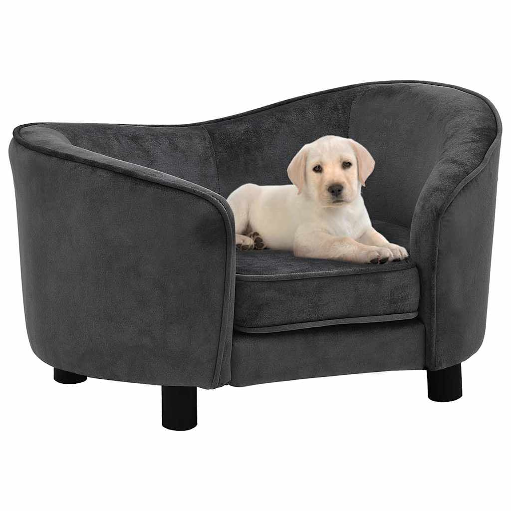Vidaxl Sofá Para Perros Felpa Gris Oscuro 69x49x40 Cm_1