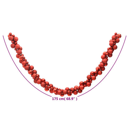 Vidaxl Corona De Bolas De Navidad Poliestireno Rojo 175 Cm_2
