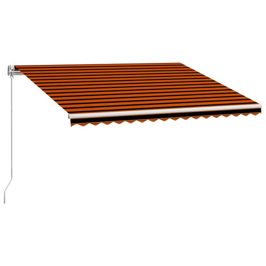 Vidaxl Toldo Manual Retráctil Naranja Y Marrón 450x300 Cm_0