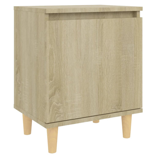Mesita De Noche Con Patas Madera Pino Roble Sonoma 40x30x50 Cm_0