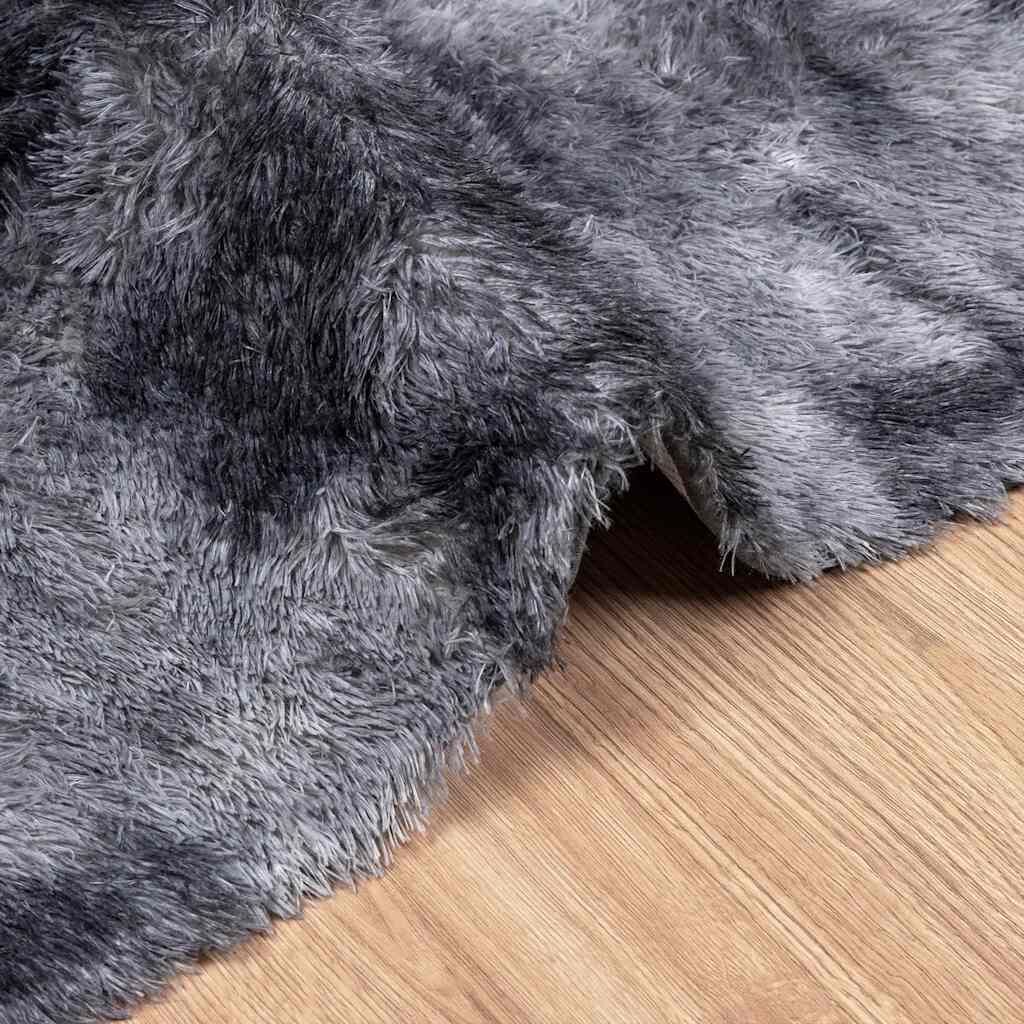 Vidaxl Alfombra De Pelo Largo Navarra Gris Oscuro 200x290 Cm Poliéster_4