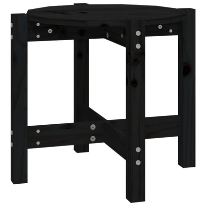 Mesa De Centro De Madera Maciza De Pino Negro Ø52,5x45 Cm_0