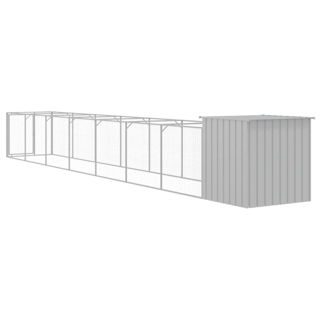 Caseta Perros Corral Acero Galvanizado Gris Claro 110x813x110cm_4