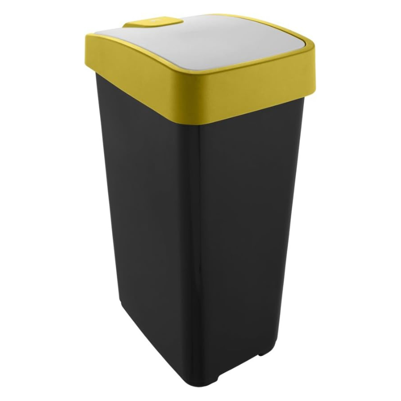 Cubo De La Basura Premium Con Tapa Abatible, Tacto Suave, 25 L, Magne, Amarillo_1