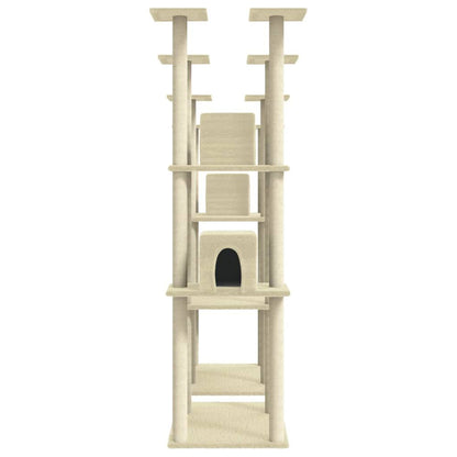 Vidaxl Rascador Para Gatos Con Postes De Sisal Color Crema 174 Cm_4