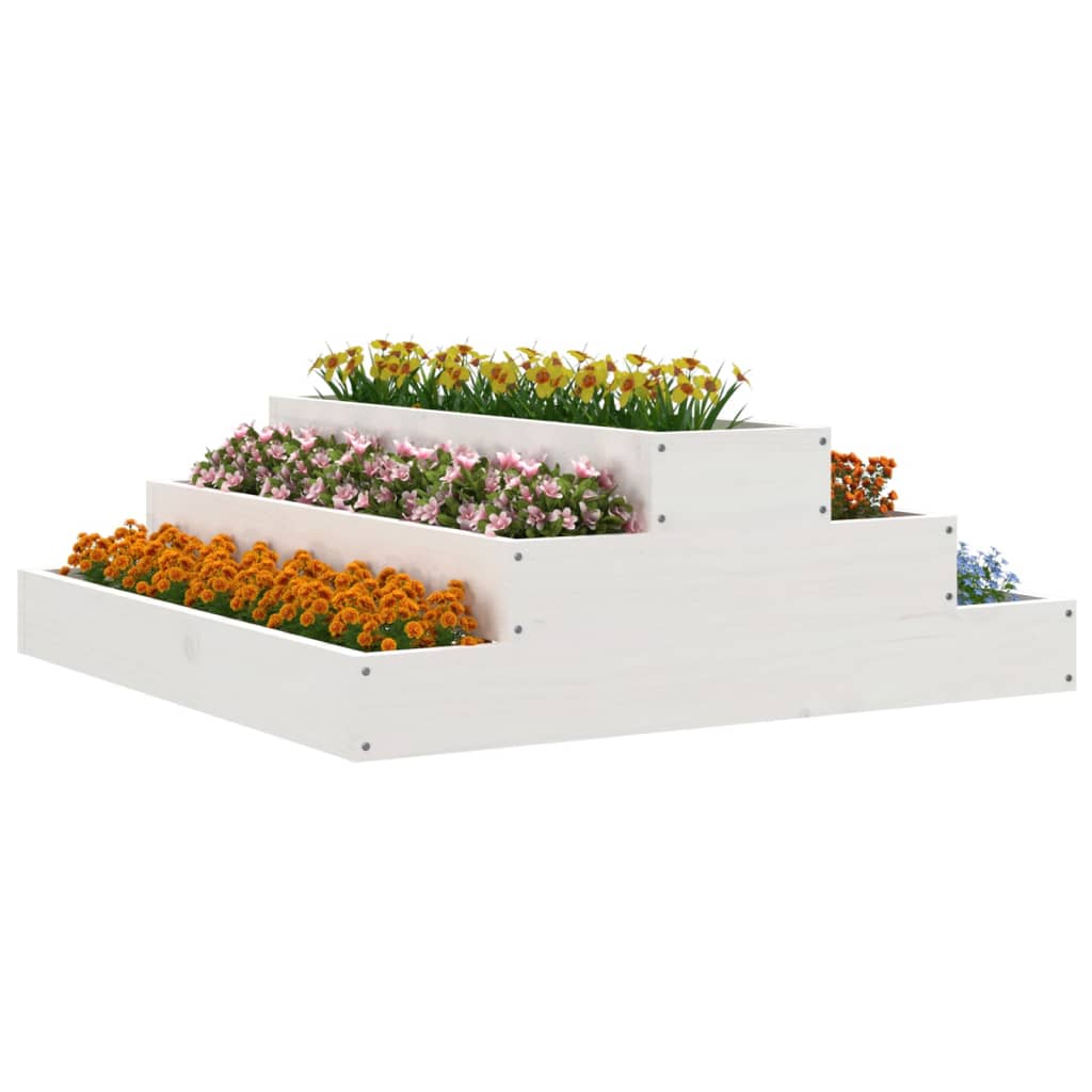 Jardinera De Madera Maciza De Pino Blanco 80x80x27 Cm_2
