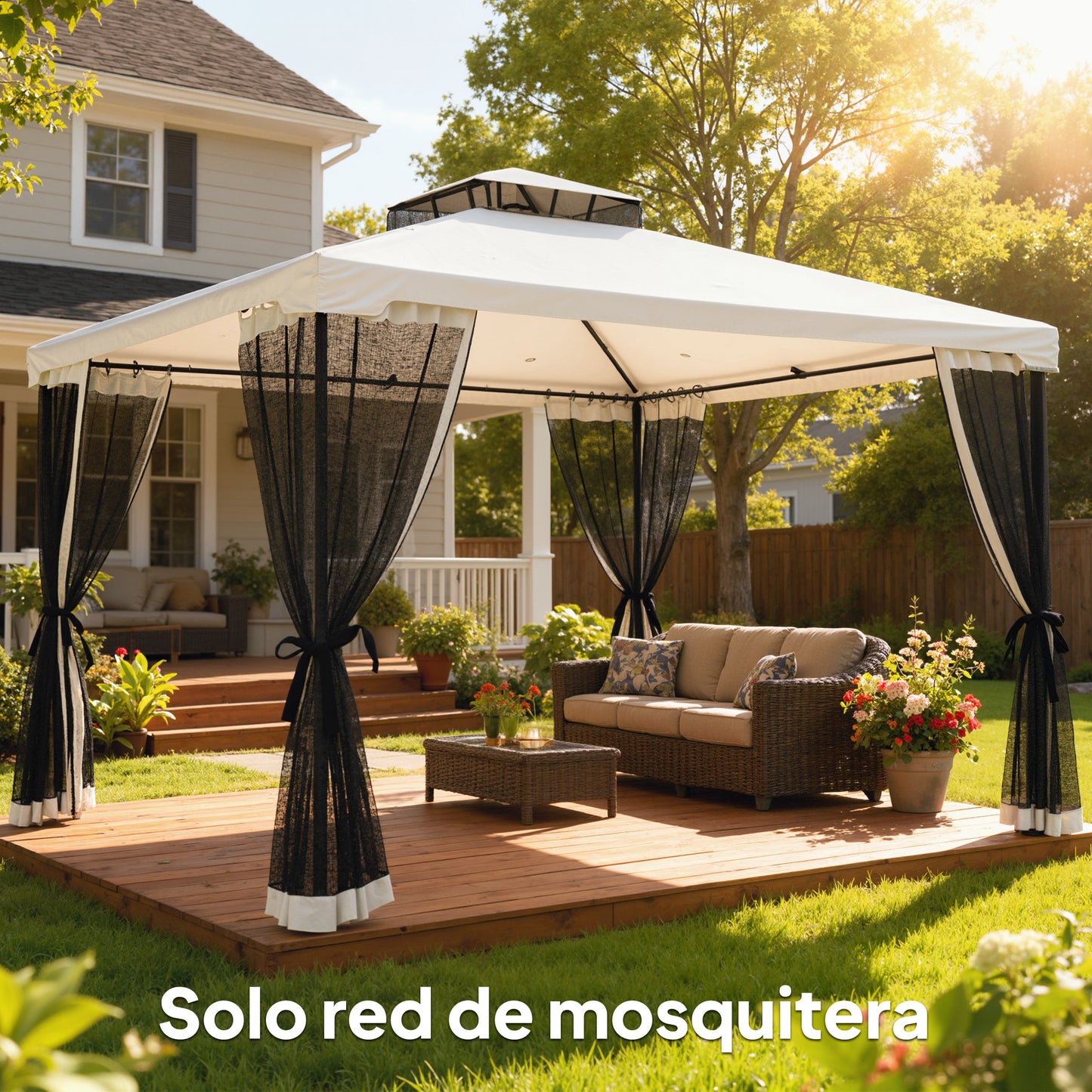 Outsunny 4 Paneles Laterales 335x207 Cm Para Carpa De Jardín Mosquitera_1