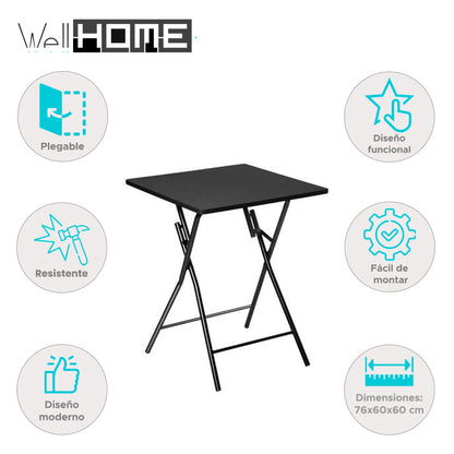 Well Home - Mesa Auxiliar Plegable 60x60 Cm_1