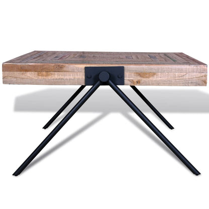 Mesa De Centro Con Patas En Forma De V Madera De Teca Reciclada_4