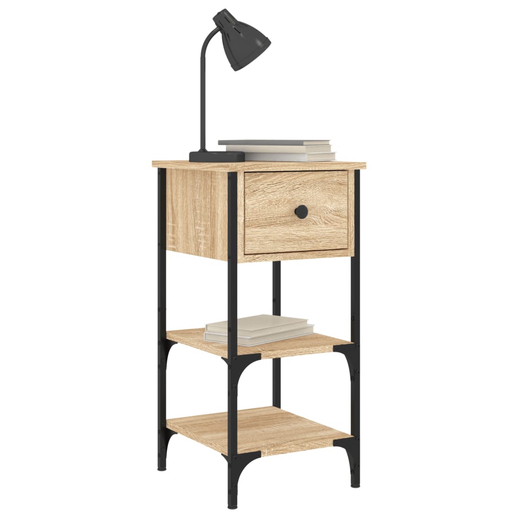 Mesitas Noche 2 Uds Madera Ingeniería Roble Sonoma 34x36x70 Cm_2