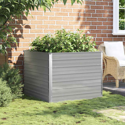 Jardinera Elevada 100x100x77 Cm Acero Galvanizado Gris_2