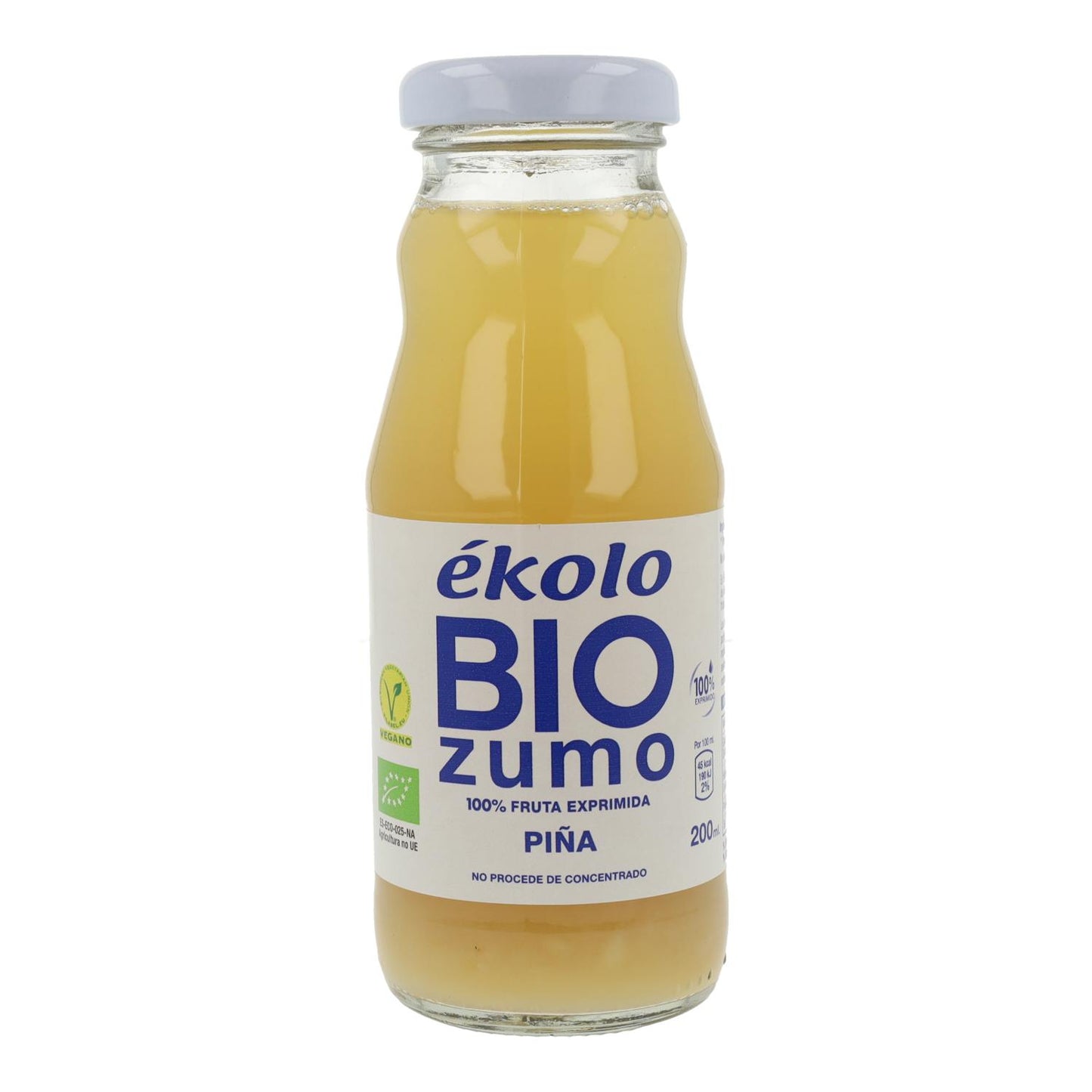 Zumo de Piña Bio 100% exprimido Ékolo 200 ml