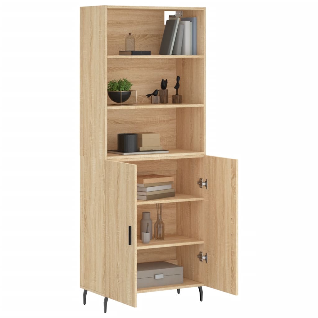 Aparador Alto Madera Contrachapada Color Roble 69,5x34x180 Cm_2