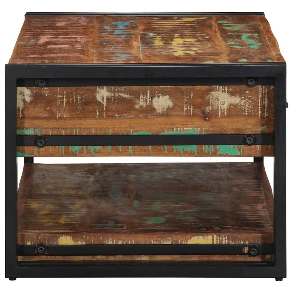 Mesa De Centro Multicolor 90x50x38 Cm Madera Maciza Reciclada_3