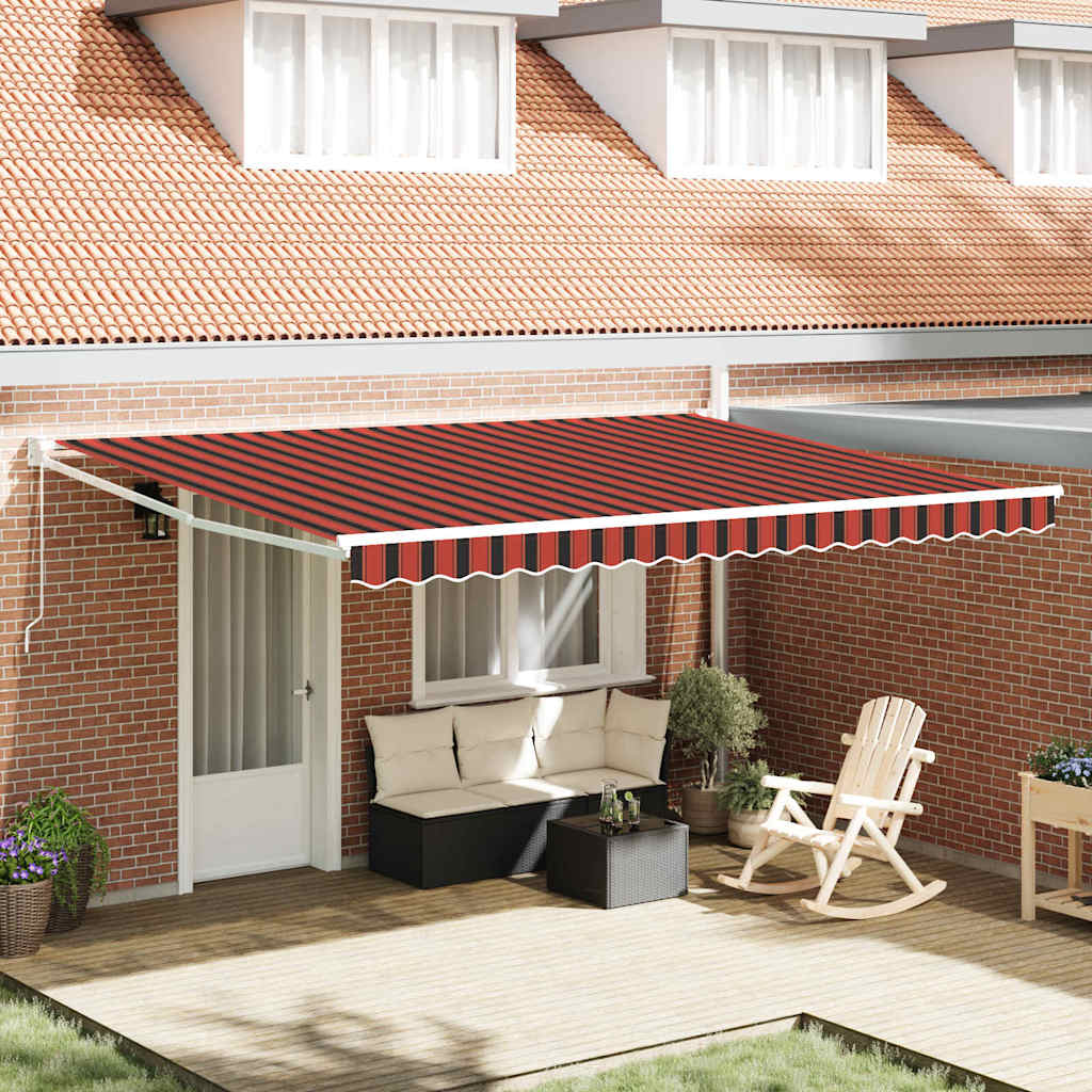 Toldo Retráctil Naranja Y Marrón 450 X 300 X 165 Cm_1
